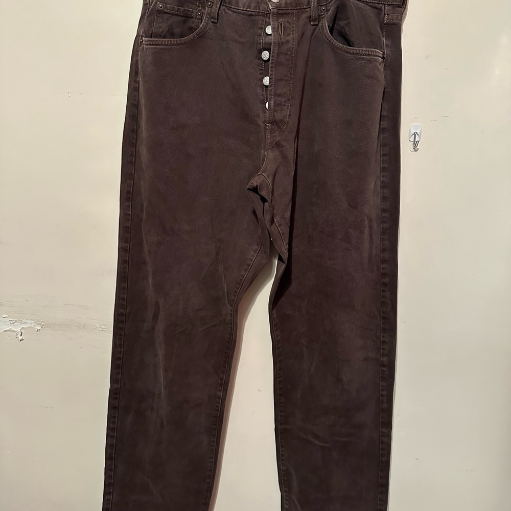 Replay 901 Regular Brown Button Fly Jeans Men's Size 34 VTG Straight Leg Denim - Picture 3 of 10